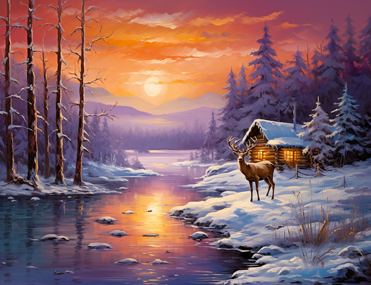 Icy River Buck Diamond Art Kit