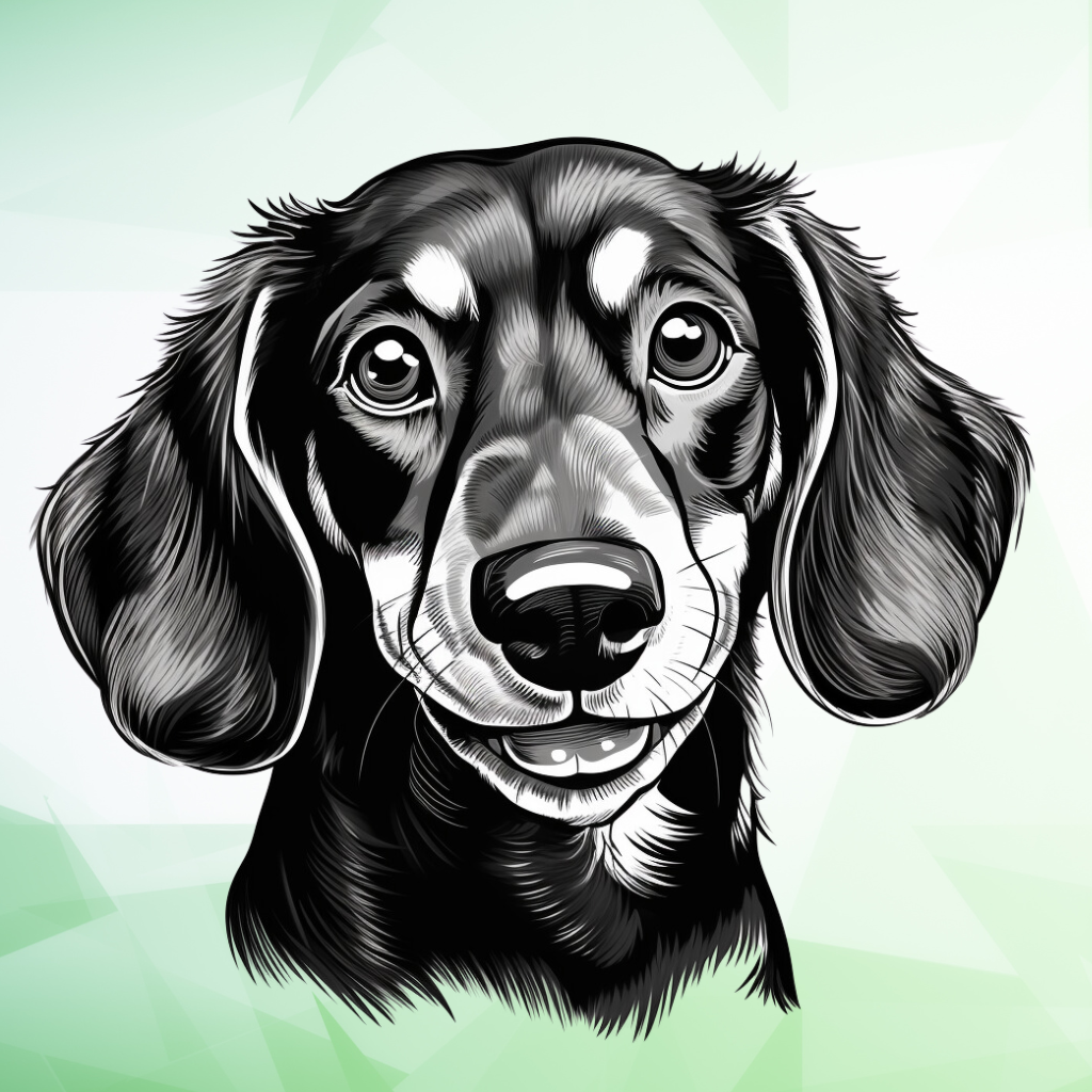 Black White Happy Dachshund Diamond Art Kit
