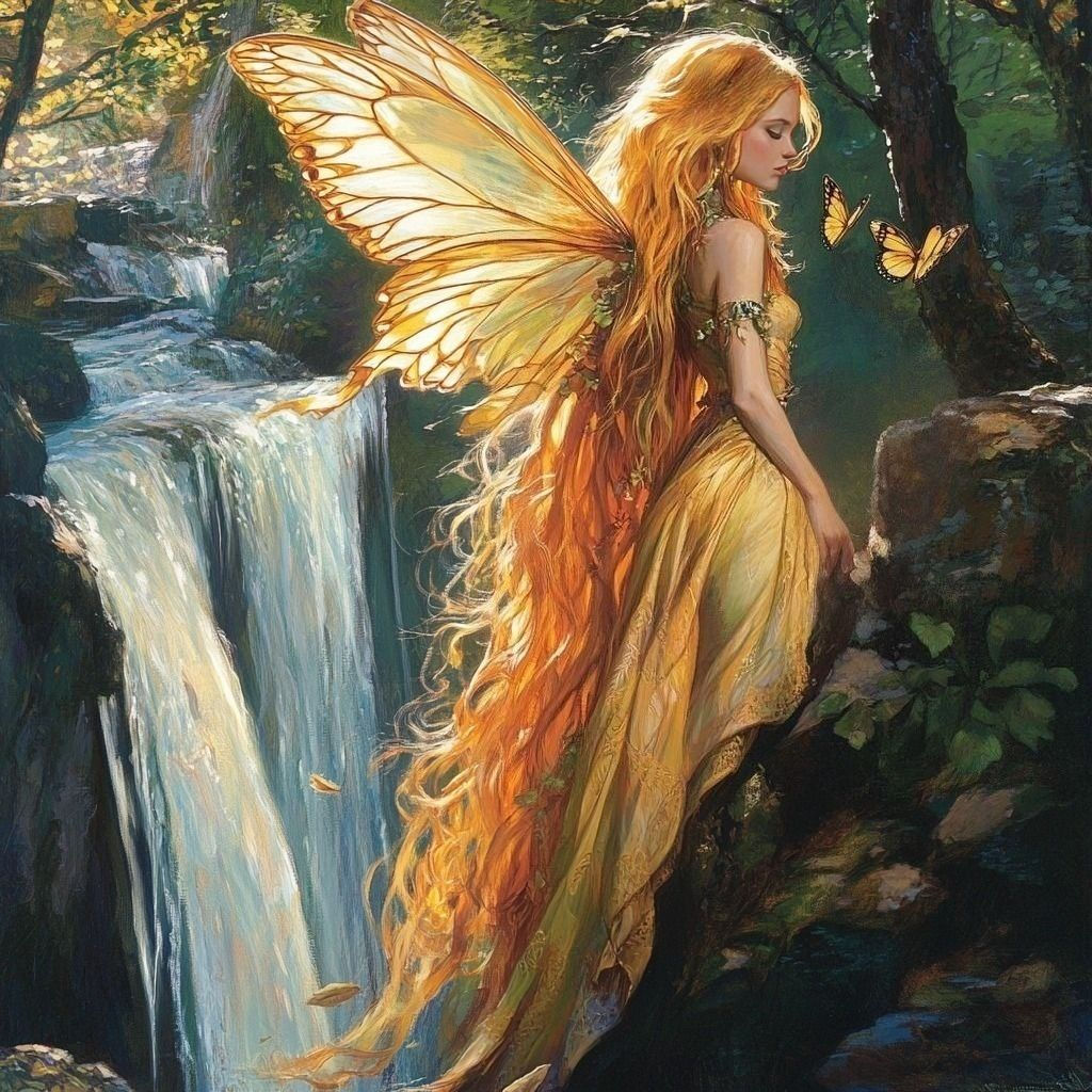 Orange Butterfly Wing Fairy Diamond Art Kit