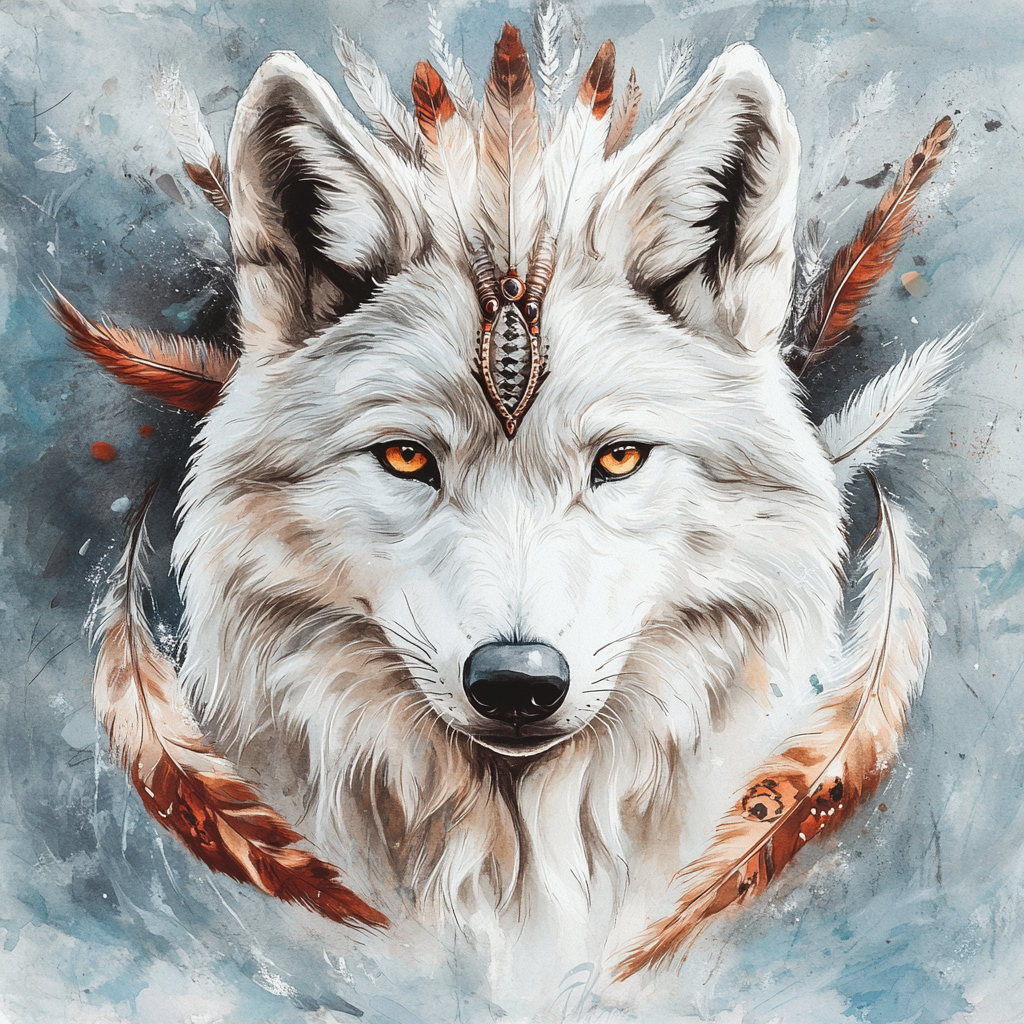 Brown Feather Whitewolf Diamond Art Kit