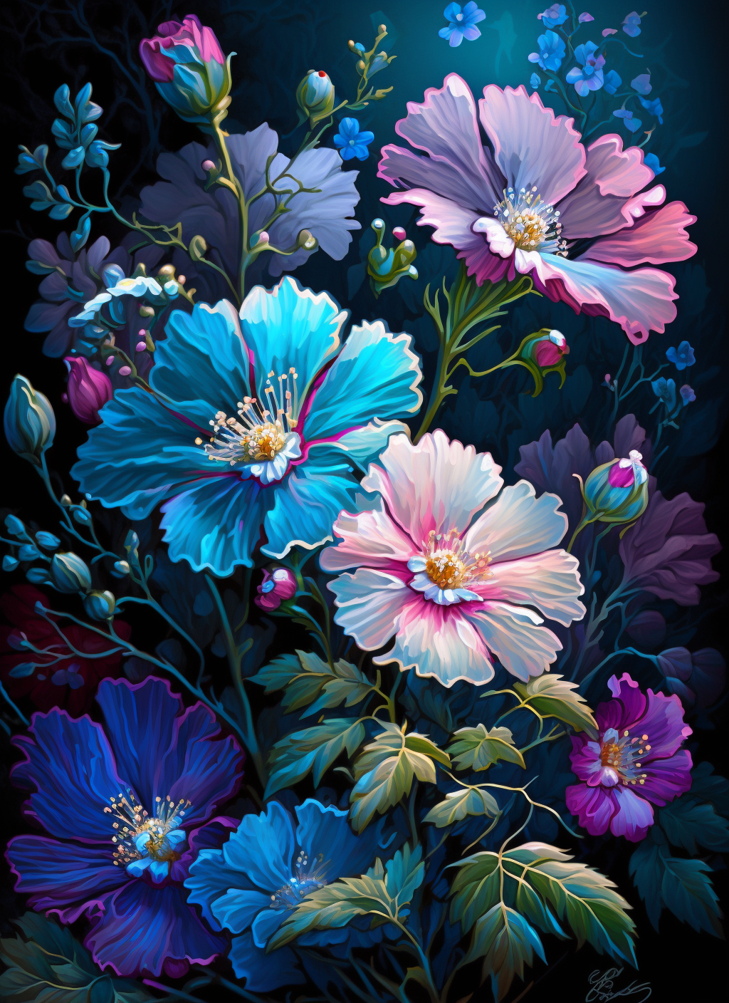 Colorful Open Flowers Diamond Art Kit