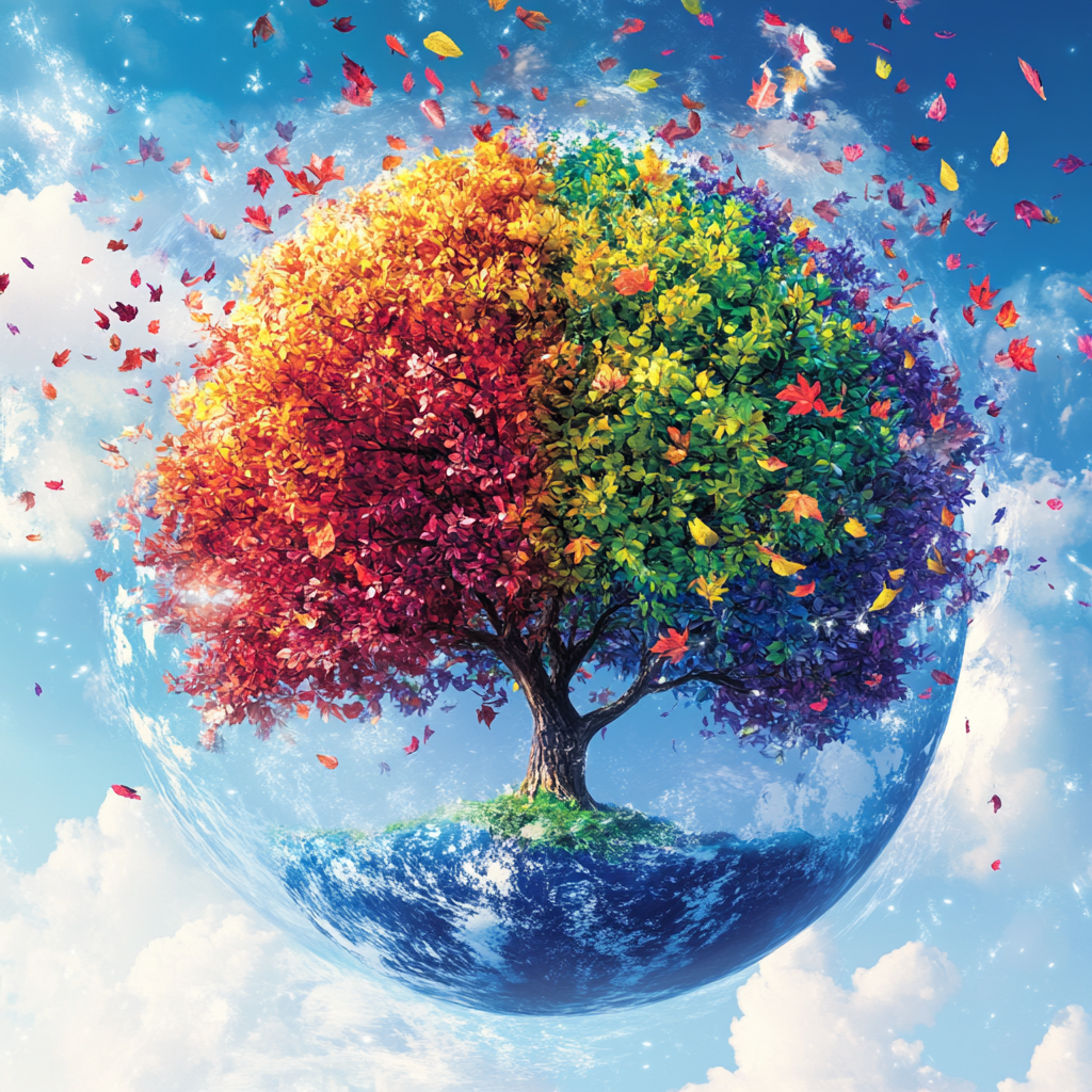 Rainbow Tree Bubble Diamond Art Kit