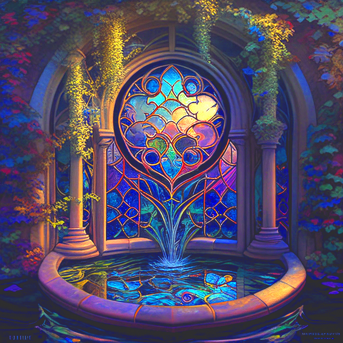 Stained Glass Fountain Diamond Art Kit