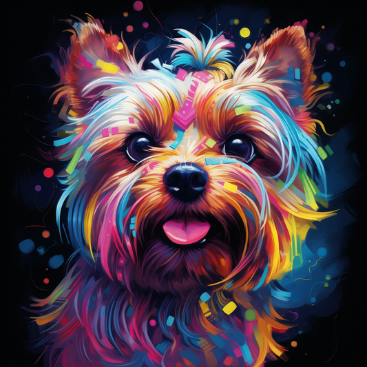 Confetti Color Yorkie Diamond Art Kit