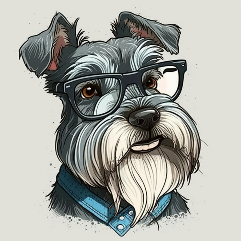 Cartoon Schnauzer Diamond Art Kit