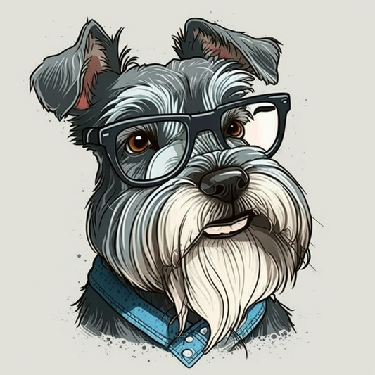 Cartoon Schnauzer Diamond Art Kit