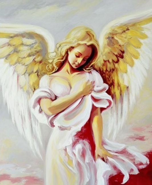 Abstract Yellow Angel Diamond Art Kit