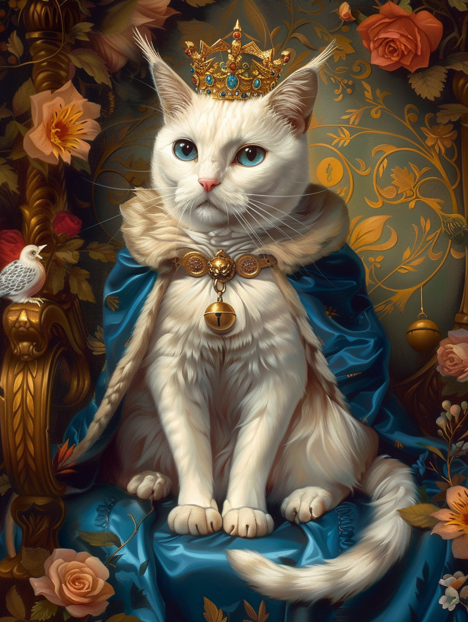 White Cat Queen Diamond Art Kit