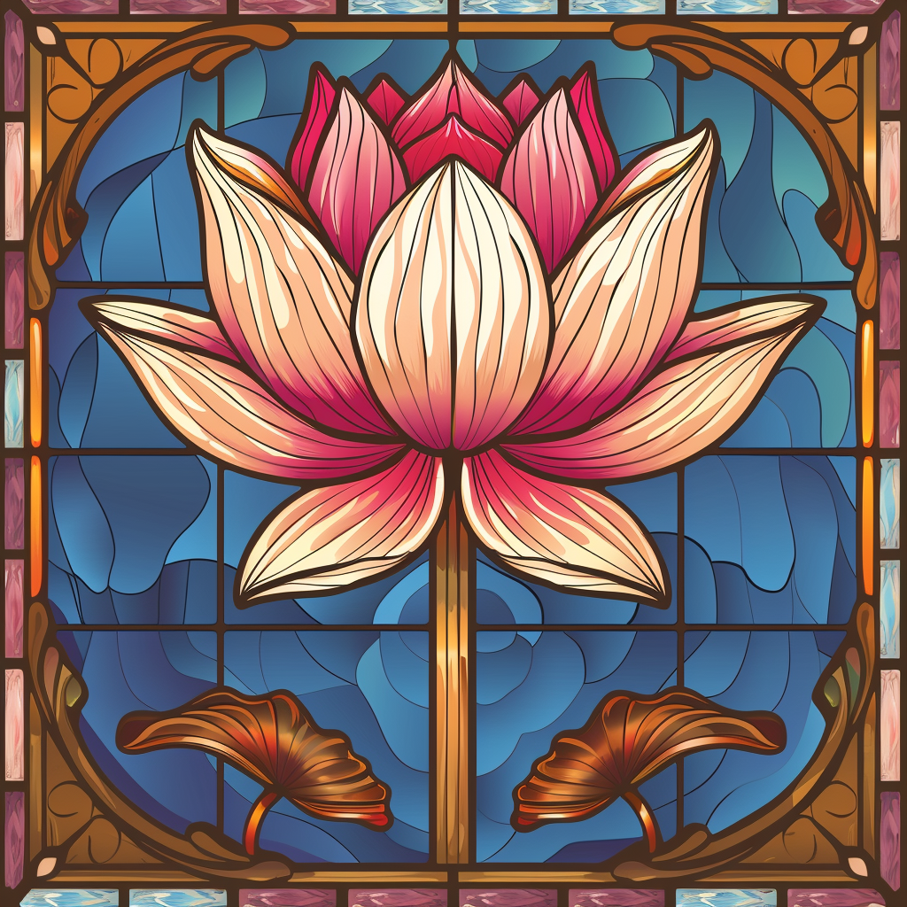 Cream Red Abstract Lotus Diamond Art Kit