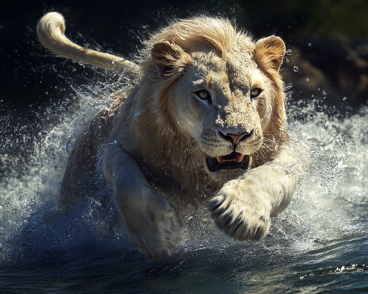 Running Water Lion Diamond Art Kit