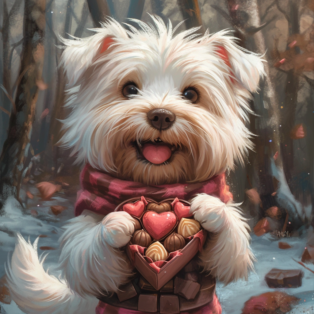 Box Of Chocolates Puppy Diamond Art Kit