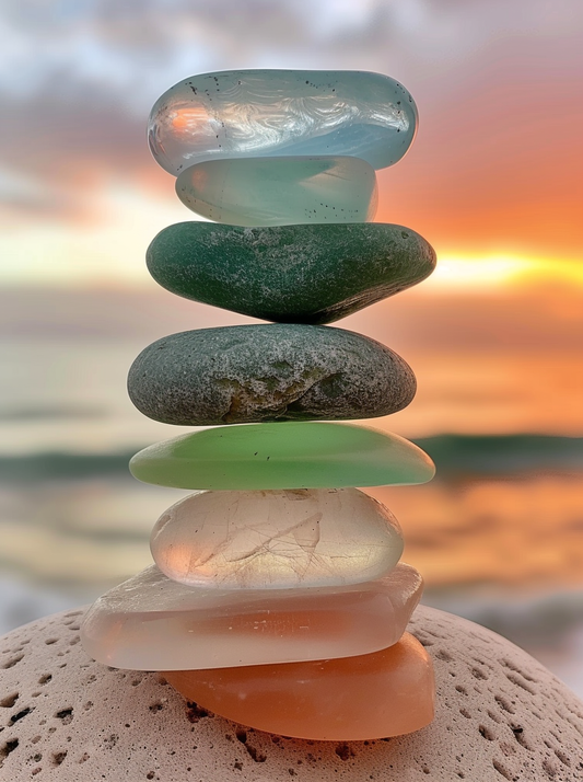 Stack Of Seaglass Stones Diamond Art Kit