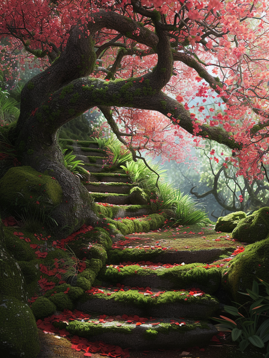 Old Cherry Tree Stairs Diamond Art Kit