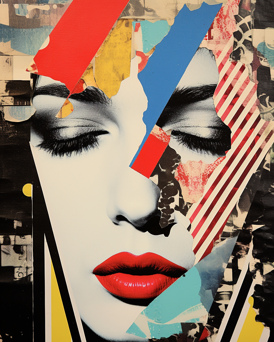 Abstract Red Lip Face Diamond Art Kit