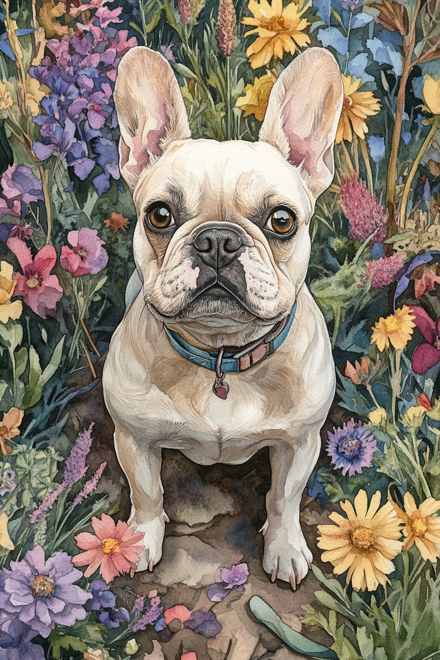 French Bulldog Garden Diamond Art Kit