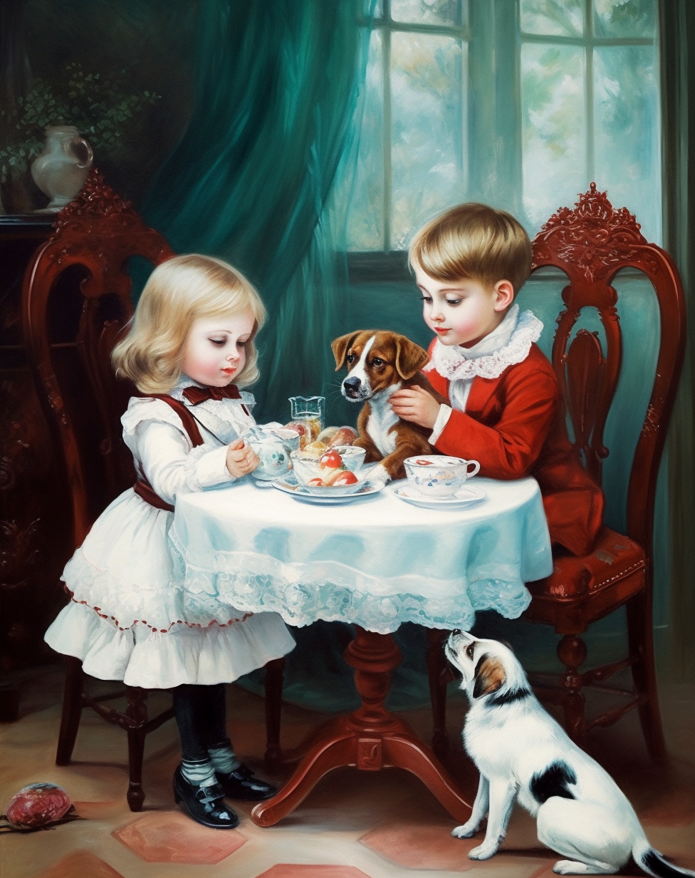 Boy Girl Teatime Diamond Art Kit