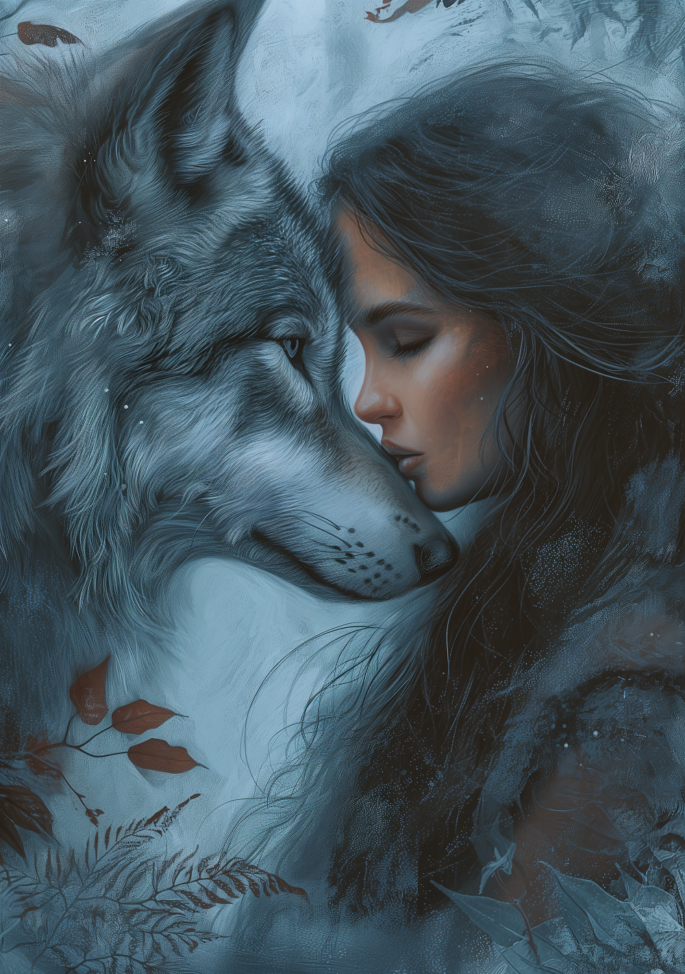 Girl Wolf Spirit Diamond Art Kit