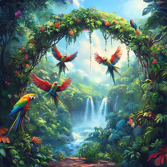 Jungle Arch Macaws Diamond Art Kit