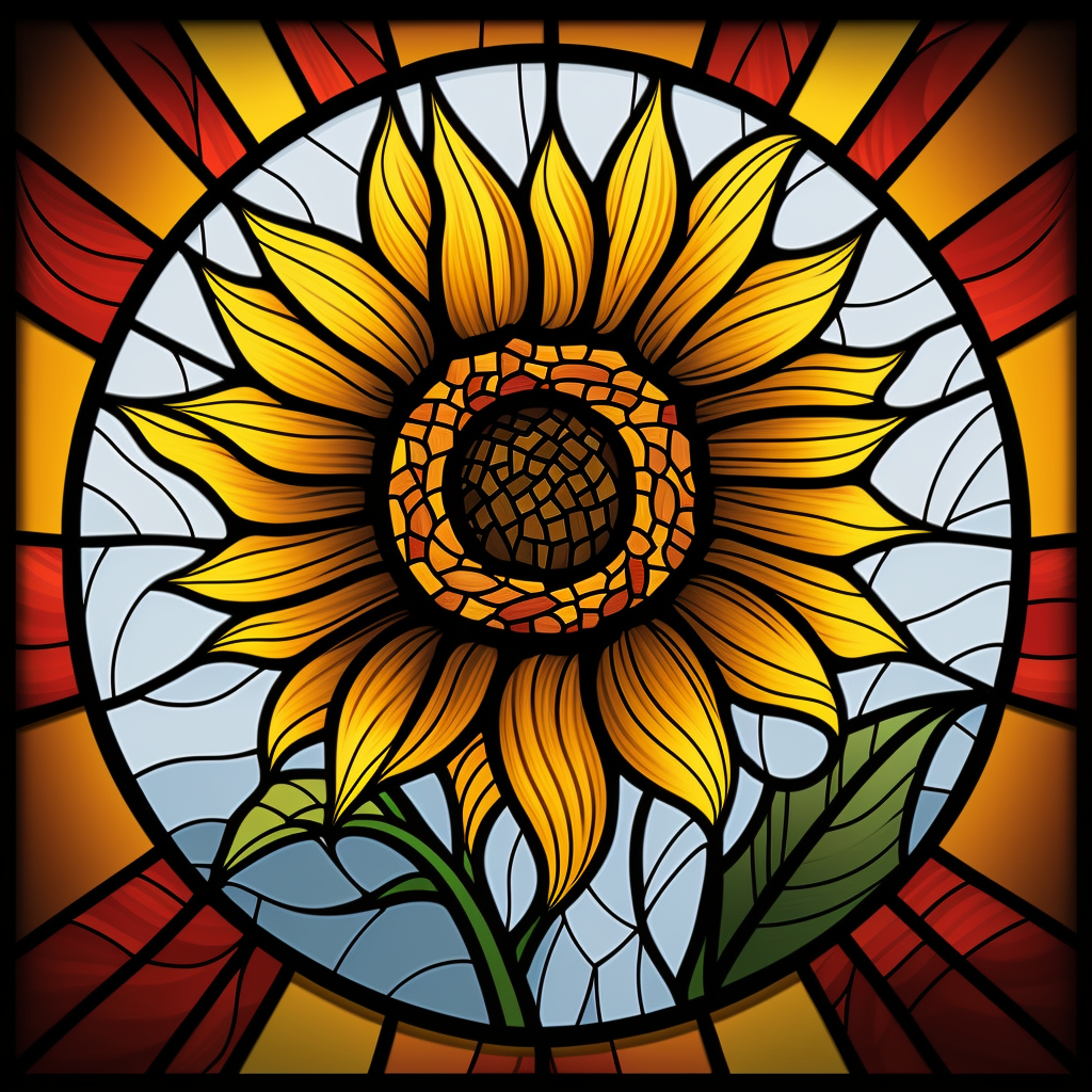 Abstract Yellow Sunflower Circle Diamond Art Kit