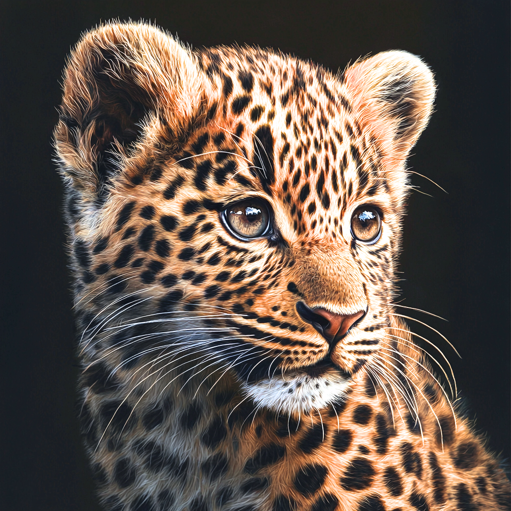 Leopard Cub Portrait Diamond Art Kit