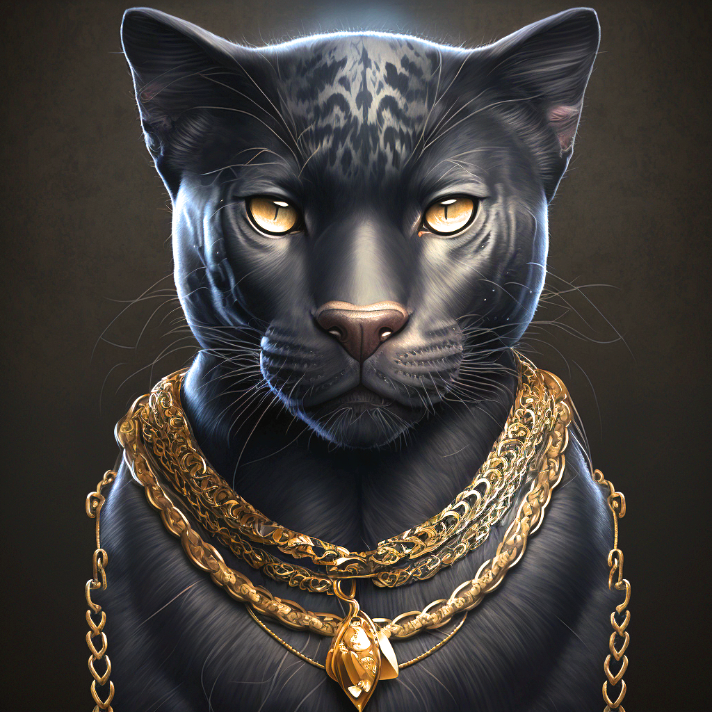Gold Chain Blackpanther Diamond Art Kit