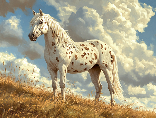Clouded Sky White Spotted Mare Diamond Art Kit