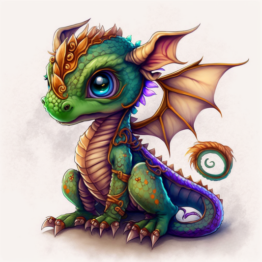 Colorful Baby Dragon Diamond Art Kit