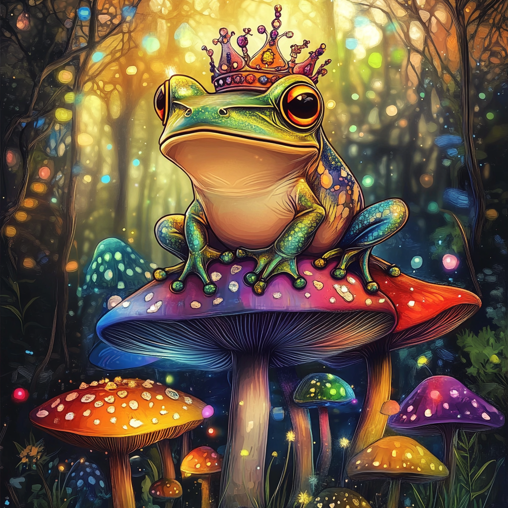 Mushrooms King Frog Diamond Art Kit