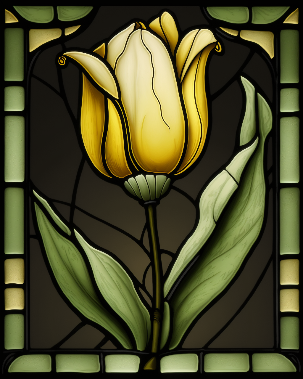 Abstract Yellow Tulip Panel Diamond Art Kit