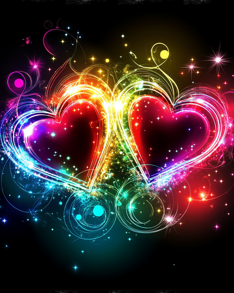 Two Glowing Hearts Diamond Art Kit