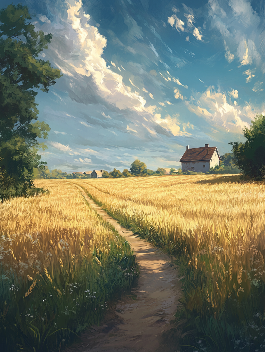 Afternoon Sun Wheatfield Diamond Art Kit