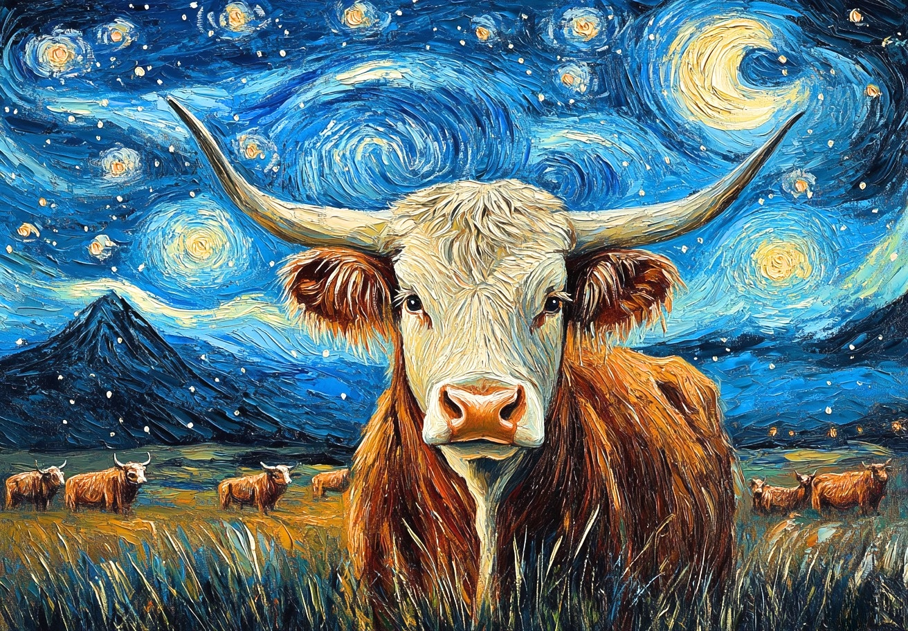 Brangus Cattle Starry Sky Diamond Art Kit