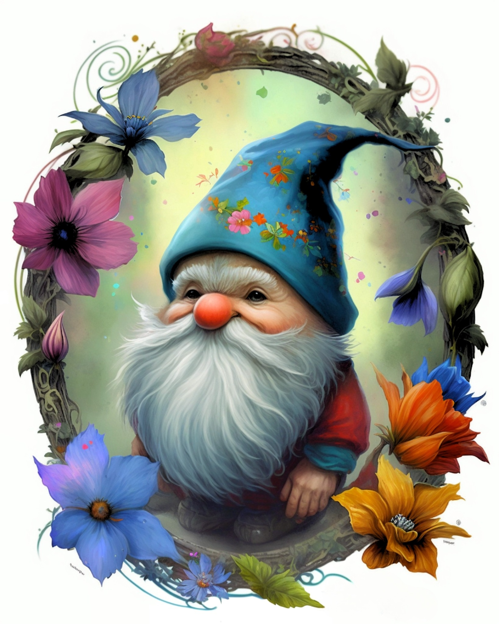 Flower Circle Gnome Diamond Art Kit
