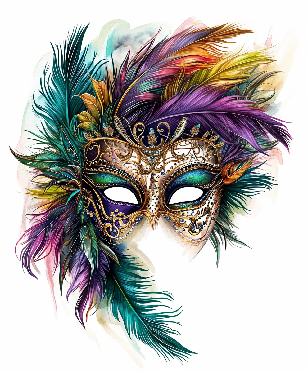 Feather Mask Watercolor Diamond Art Kit