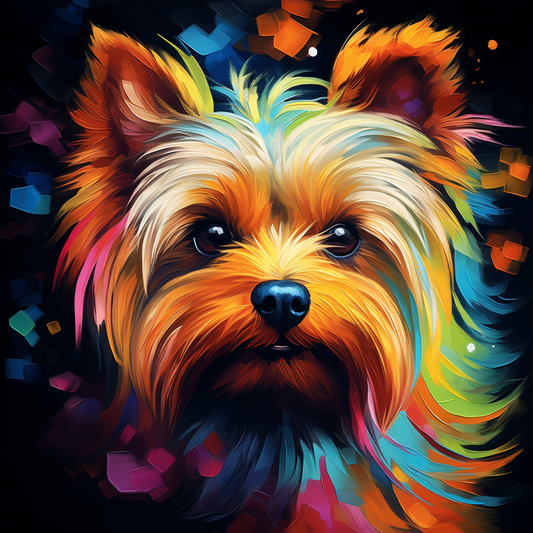 Black Nose Abstract Yorkie Diamond Art Kit