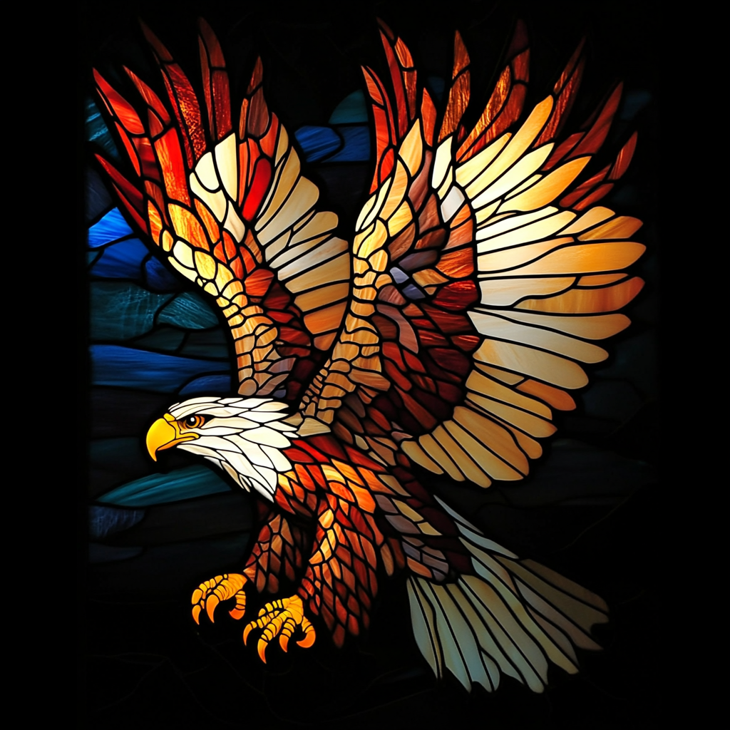 Glowing Wing Abstract Eagle Diamond Art Kit