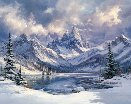 Frozen Mountain Lake Diamond Art Kit