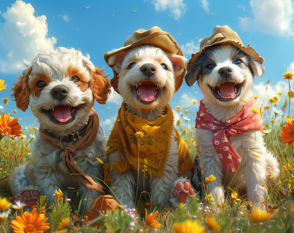 Three Country Pups Diamond Art Kit