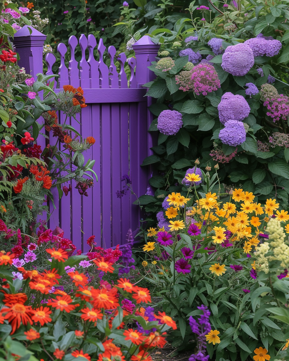 Purple Gate Flowers Diamond Art Kit