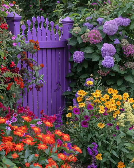 Purple Gate Flowers Diamond Art Kit