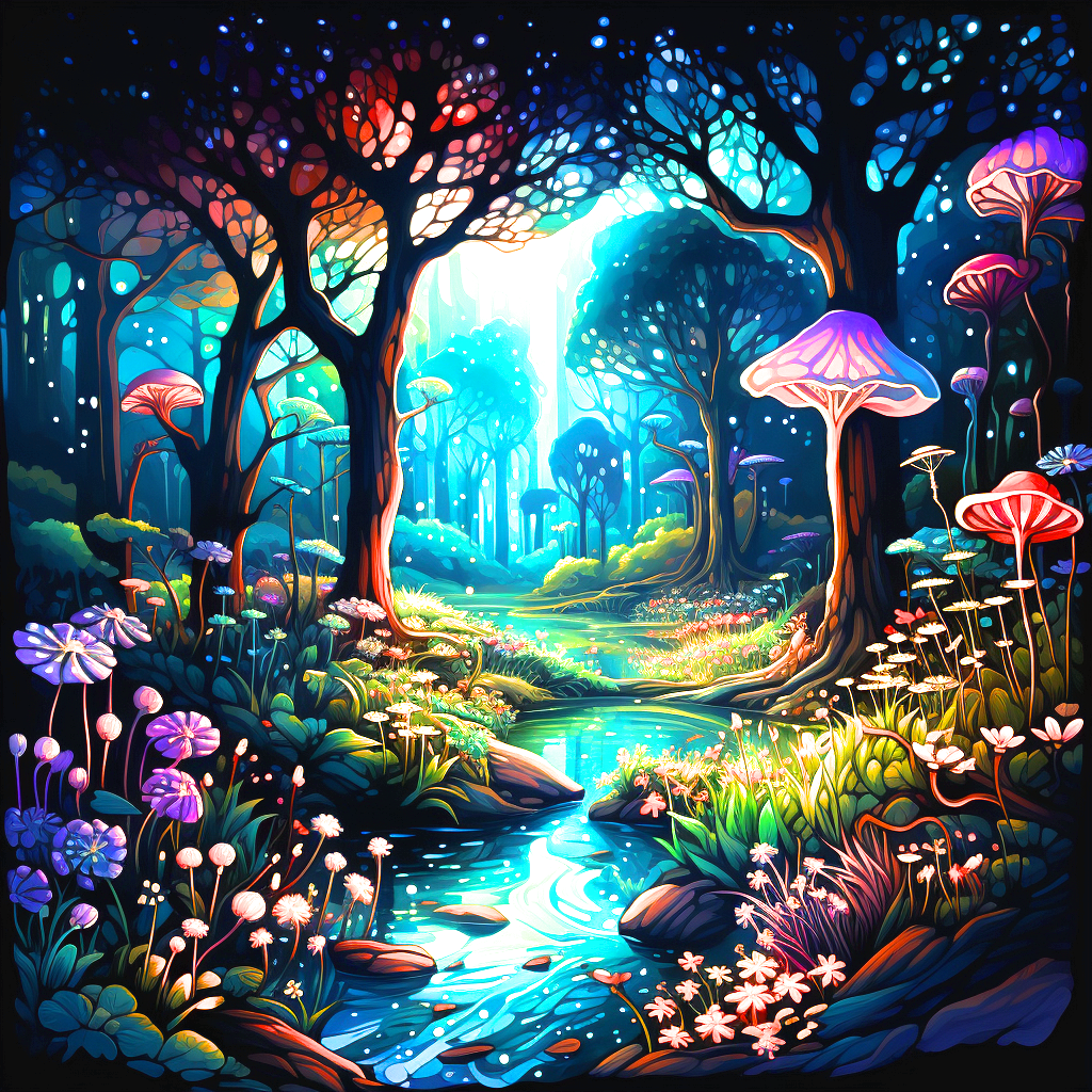 Fantasy Forest Stream Diamond Art Kit