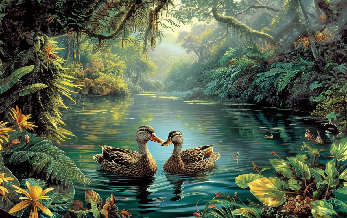 Two Ducks In The River Diamond Art Kit