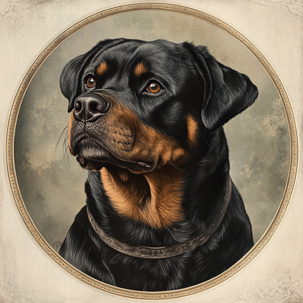 Circle Portrait Rottweiler Diamond Art Kit