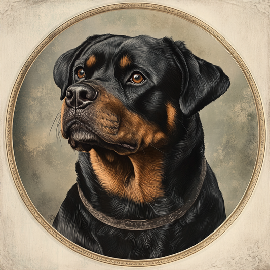 Circle Portrait Rottweiler Diamond Art Kit