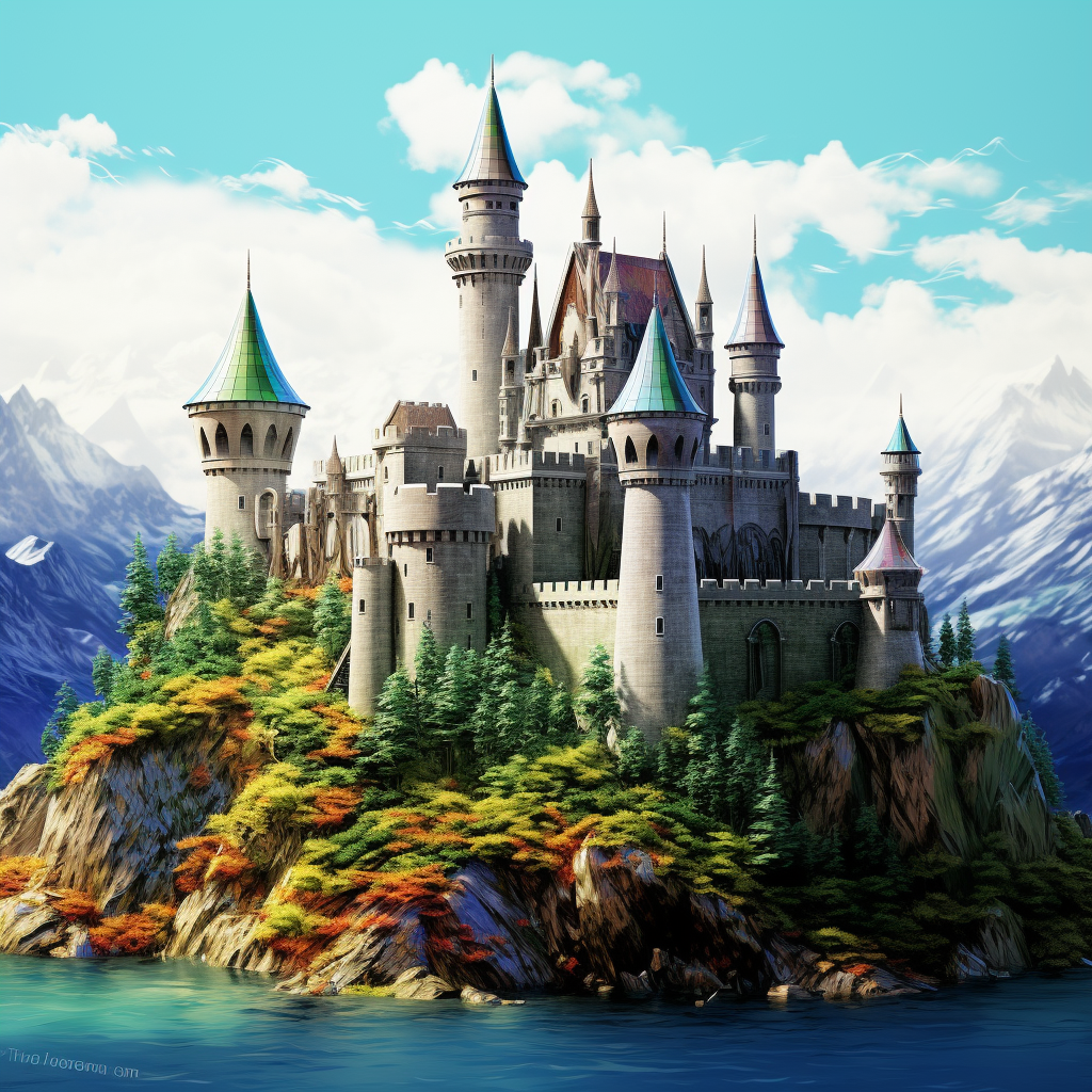 Green Tower Castle Diamond Art Kit