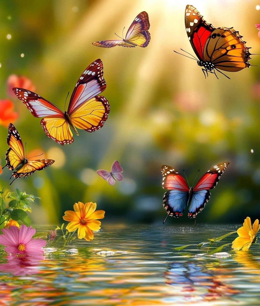 Flying Over Water Butterflies Diamond Art Kit