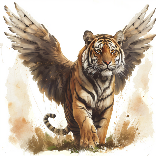 Winged Tiger Watercolor Diamond Art Kit