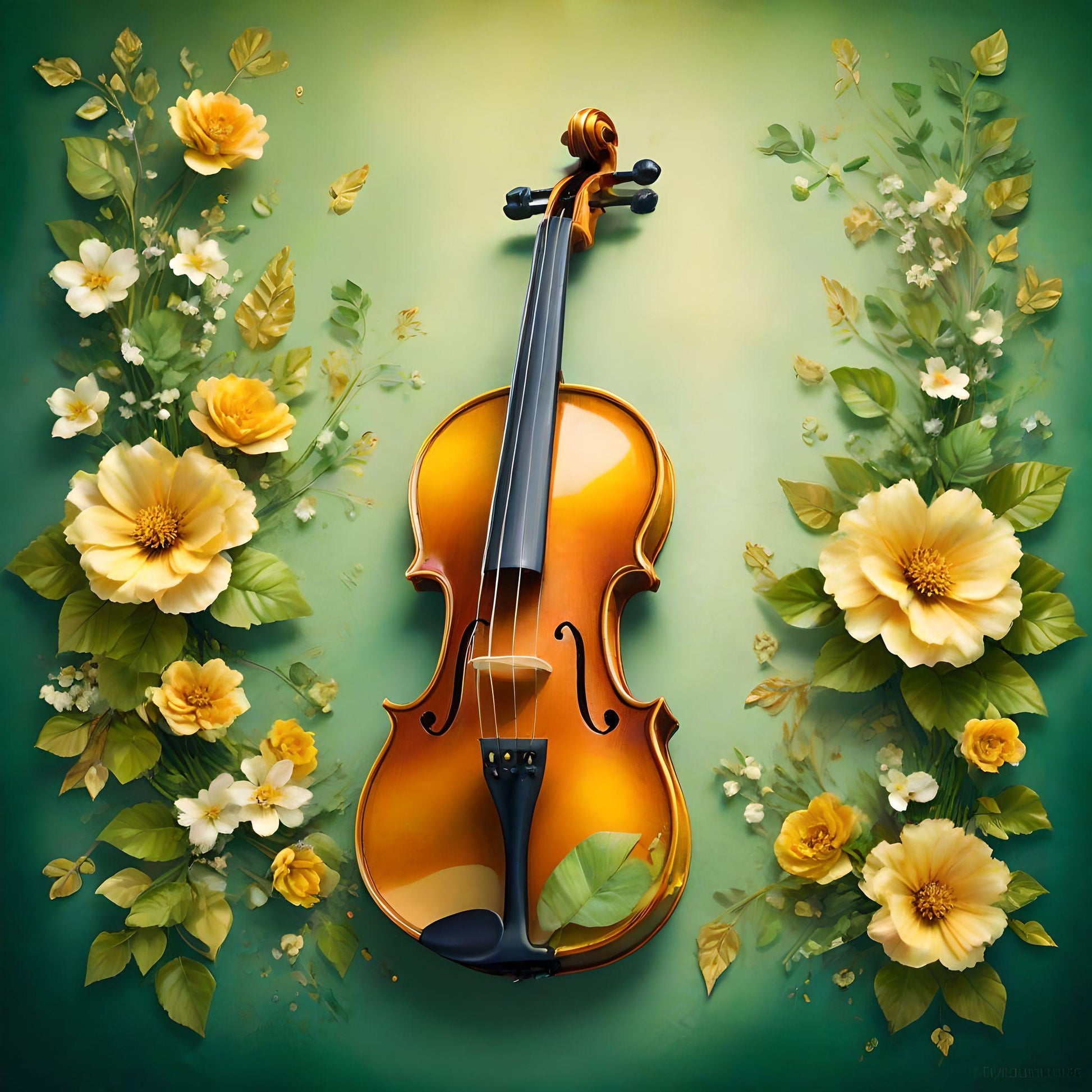 Yellow Flower Violin Diamond Art Kit