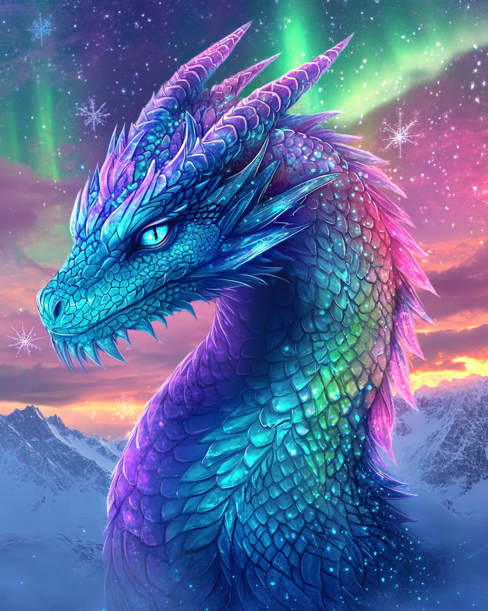 Rainbow Ice Dragon Head Diamond Art Kit