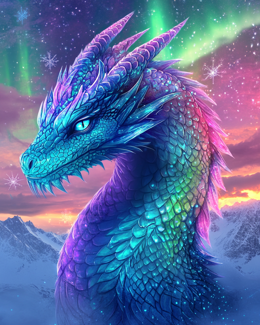 Rainbow Ice Dragon Head Diamond Art Kit